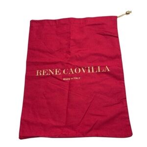 Rene Caovilla Red Bag with Gold Accents Luxury Dust bag